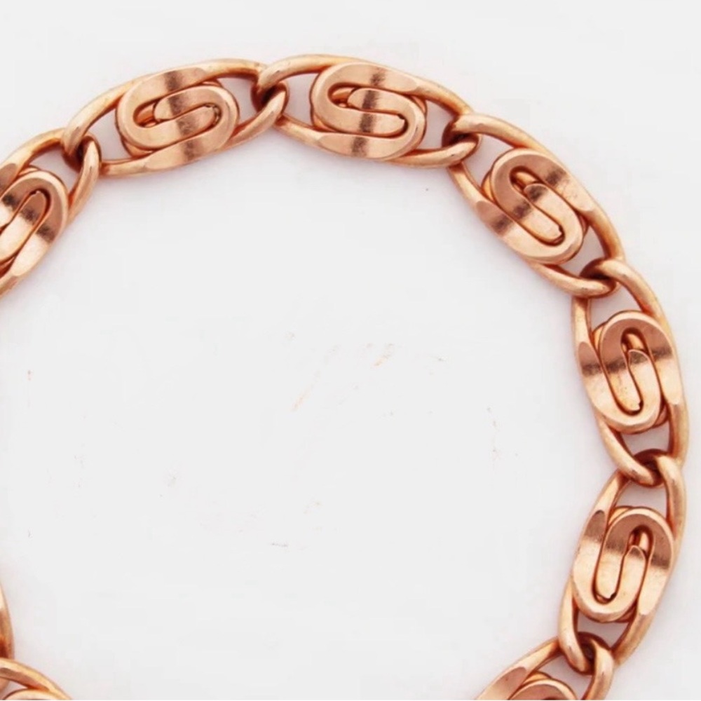 Pure Heavy Copper Scroll Bracelet 9 in with Sister Clasp